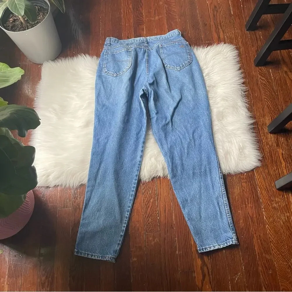 Vintage Chic Jeans Straight Leg High Rise Mom 100% cotton